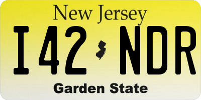NJ license plate I42NDR