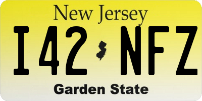 NJ license plate I42NFZ