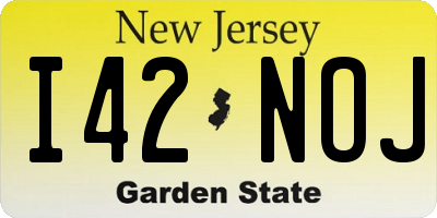 NJ license plate I42NOJ