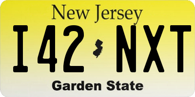 NJ license plate I42NXT