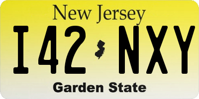 NJ license plate I42NXY