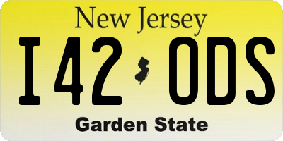 NJ license plate I42ODS