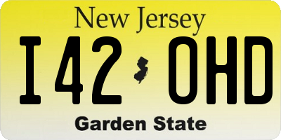 NJ license plate I42OHD