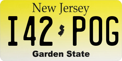 NJ license plate I42POG