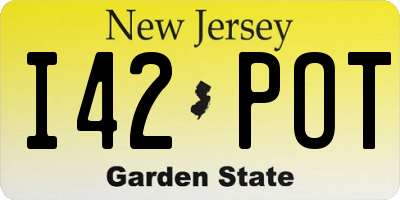 NJ license plate I42POT