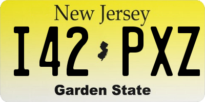 NJ license plate I42PXZ