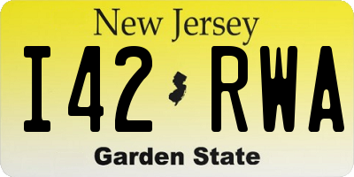 NJ license plate I42RWA