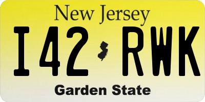NJ license plate I42RWK