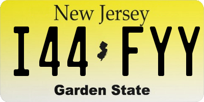 NJ license plate I44FYY