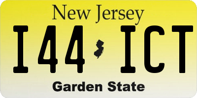 NJ license plate I44ICT