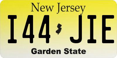 NJ license plate I44JIE