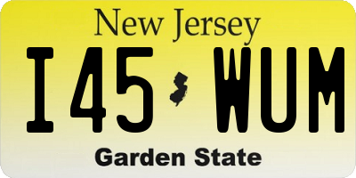 NJ license plate I45WUM