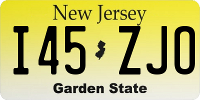 NJ license plate I45ZJO