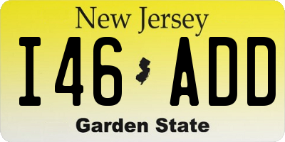 NJ license plate I46ADD