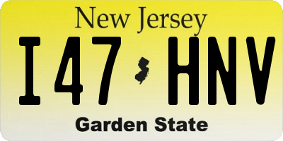 NJ license plate I47HNV
