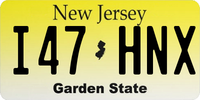 NJ license plate I47HNX