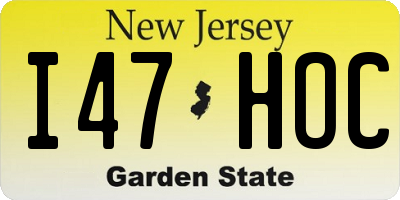 NJ license plate I47HOC