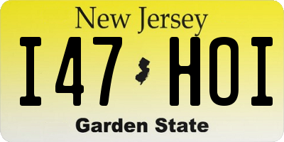NJ license plate I47HOI