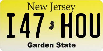 NJ license plate I47HOU