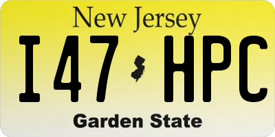 NJ license plate I47HPC