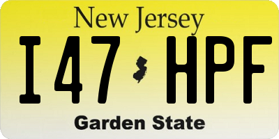 NJ license plate I47HPF