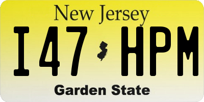 NJ license plate I47HPM