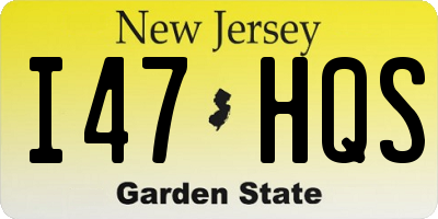 NJ license plate I47HQS
