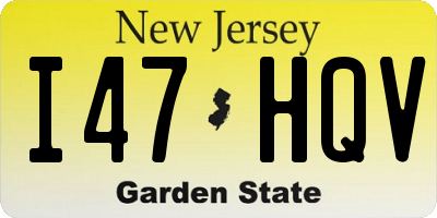 NJ license plate I47HQV