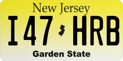 NJ license plate I47HRB
