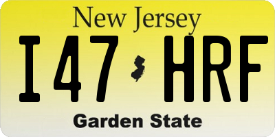 NJ license plate I47HRF