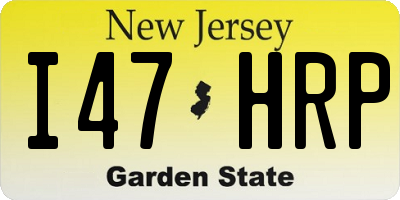 NJ license plate I47HRP