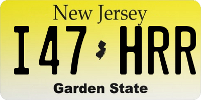 NJ license plate I47HRR