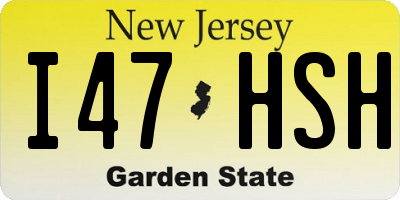 NJ license plate I47HSH