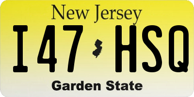 NJ license plate I47HSQ