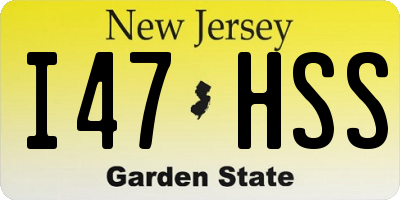 NJ license plate I47HSS