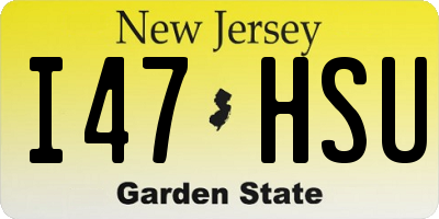 NJ license plate I47HSU