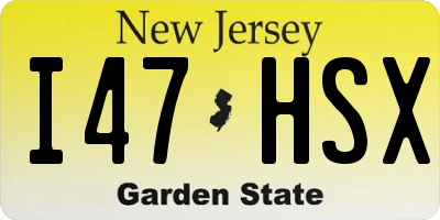 NJ license plate I47HSX