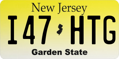 NJ license plate I47HTG