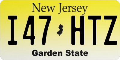 NJ license plate I47HTZ