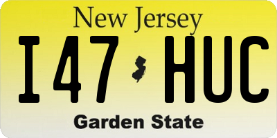 NJ license plate I47HUC