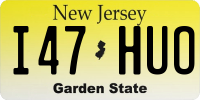 NJ license plate I47HUO