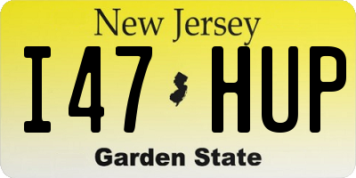 NJ license plate I47HUP