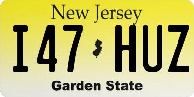 NJ license plate I47HUZ
