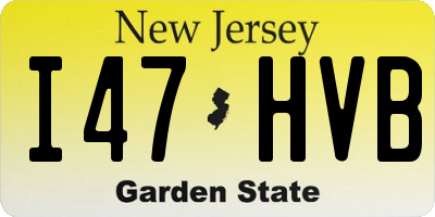 NJ license plate I47HVB