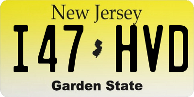 NJ license plate I47HVD