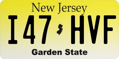 NJ license plate I47HVF