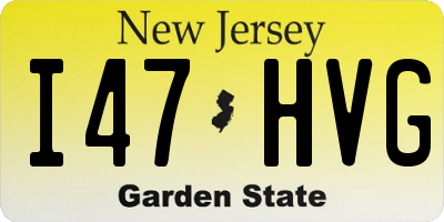 NJ license plate I47HVG