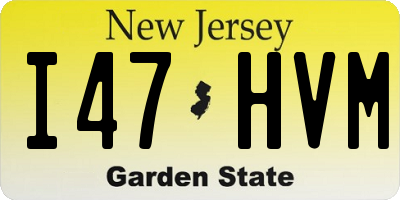 NJ license plate I47HVM