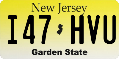 NJ license plate I47HVU