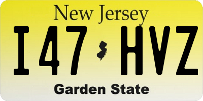 NJ license plate I47HVZ